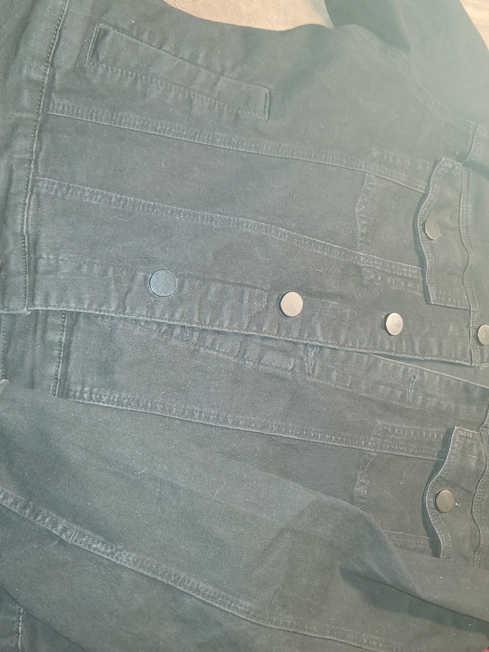 Fashion Nova Men's Black Denim Jacket with Snap Buttons